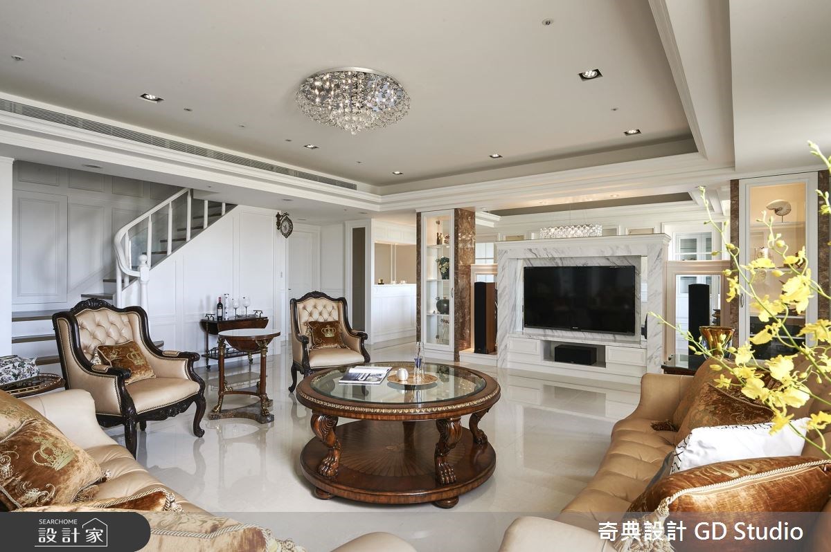 125坪新成屋(5年以下)＿美式風客廳樓梯案例圖片＿奇典設計＿奇典_02之4
