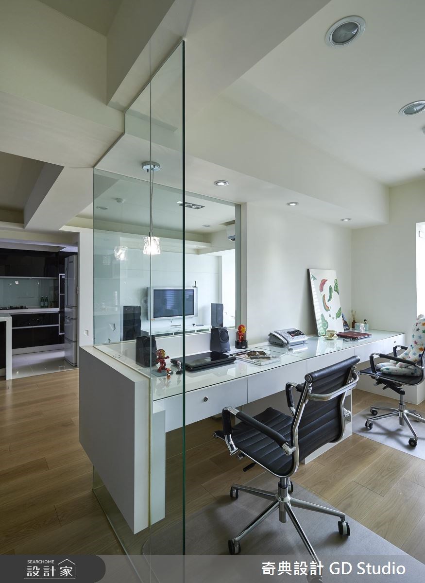 31坪中古屋(5~15年)＿現代風客廳廚房書房工作區案例圖片＿奇典設計＿奇典_03之12