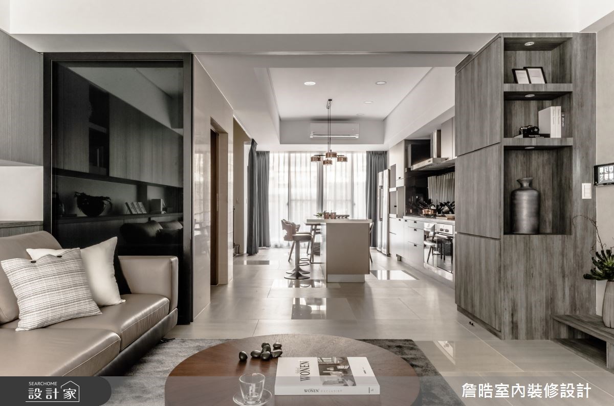 60坪新成屋(5年以下)＿現代風客廳餐廳廚房吧檯案例圖片＿詹晧室內裝修設計有限公司＿詹晧設計04_60坪現代風之5