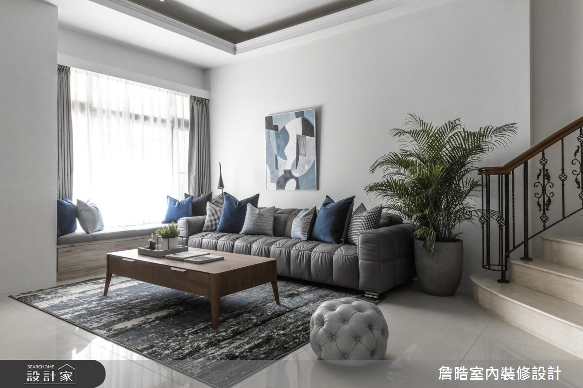 60坪新成屋(5年以下)＿現代風客廳樓梯案例圖片＿詹晧室內裝修設計有限公司＿詹晧設計05_60坪現代風之4