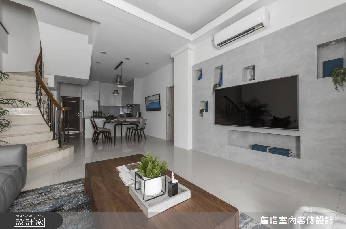 60坪新成屋(5年以下)＿現代風客廳餐廳廚房樓梯案例圖片＿詹晧室內裝修設計有限公司＿詹晧設計05_60坪現代風之6