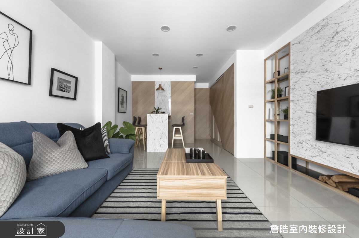60坪新成屋(5年以下)＿現代風客廳餐廳吧檯案例圖片＿詹晧室內裝修設計有限公司＿詹晧設計06_60坪現代風之3