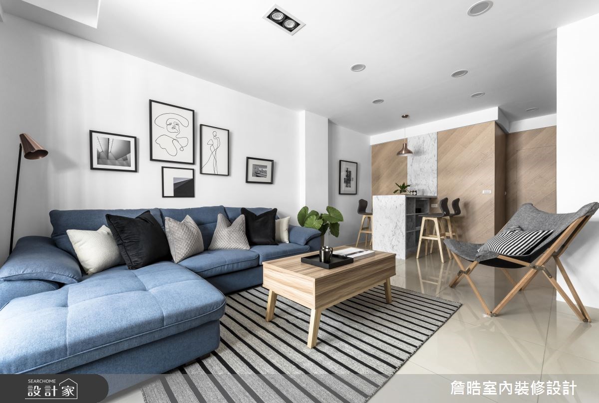 60坪新成屋(5年以下)＿現代風客廳餐廳吧檯案例圖片＿詹晧室內裝修設計有限公司＿詹晧設計06_60坪現代風之6