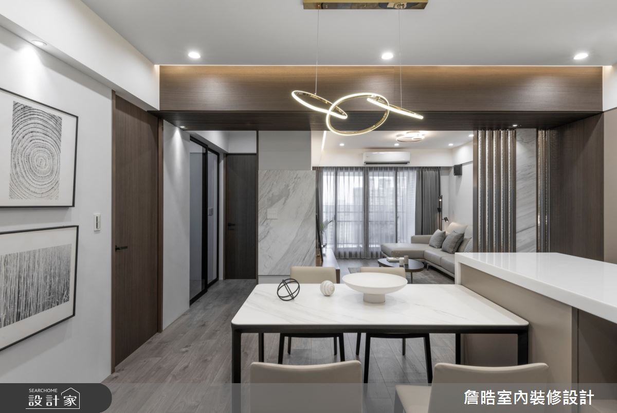 30坪新成屋(5年以下)＿現代風客廳餐廳中島案例圖片＿詹晧室內裝修設計有限公司＿詹晧設計14_30坪現代風之12