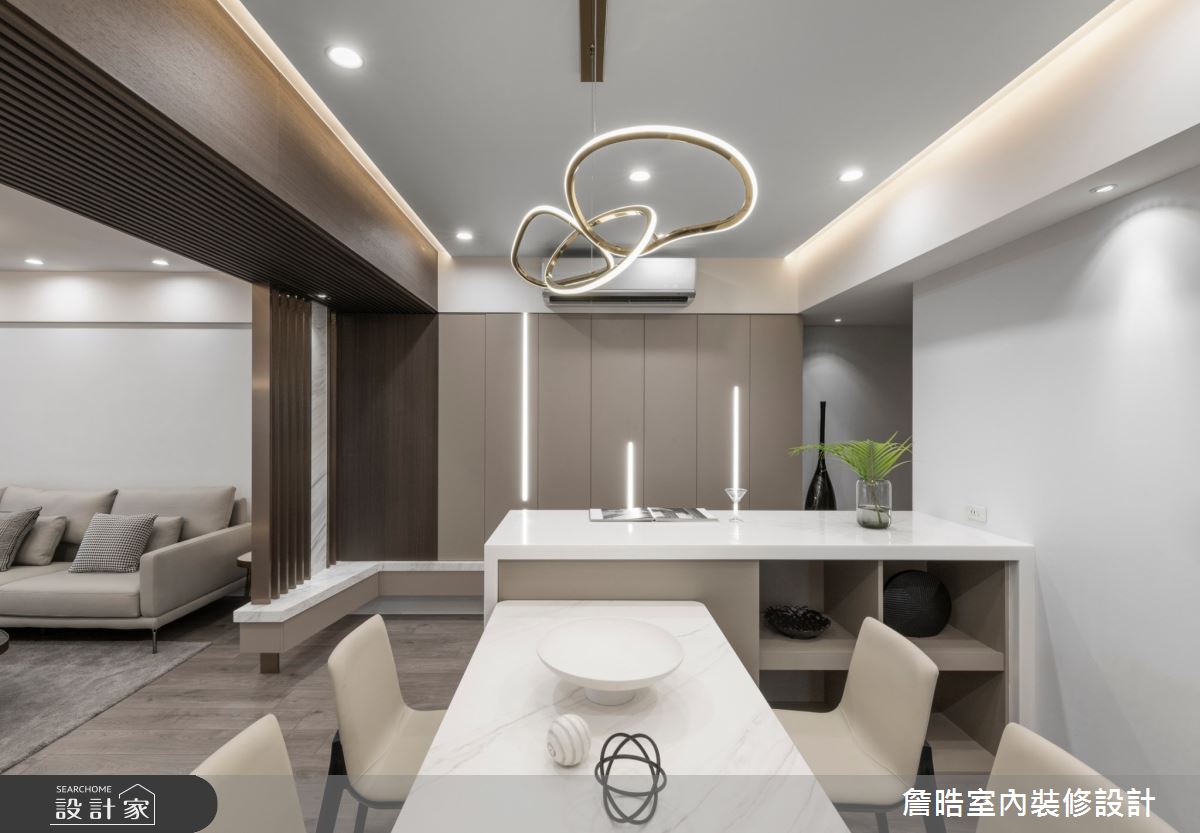 30坪新成屋(5年以下)＿現代風客廳餐廳中島案例圖片＿詹晧室內裝修設計有限公司＿詹晧設計14_30坪現代風之10