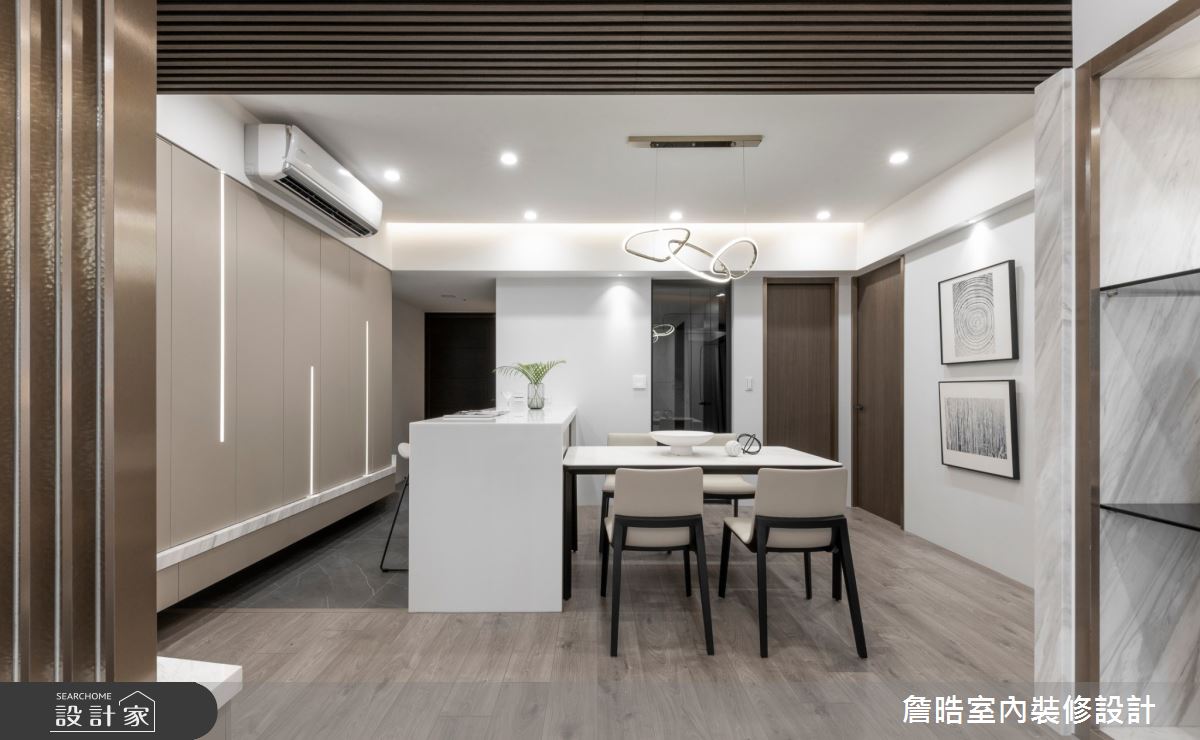30坪新成屋(5年以下)＿現代風餐廳吧檯中島案例圖片＿詹晧室內裝修設計有限公司＿詹晧設計14_30坪現代風之7