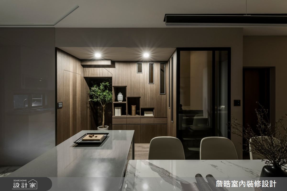 40坪新成屋(5年以下)＿現代日式風餐廳樓梯中島案例圖片＿詹晧室內裝修設計有限公司＿詹晧設計17_40坪現代日式風之9