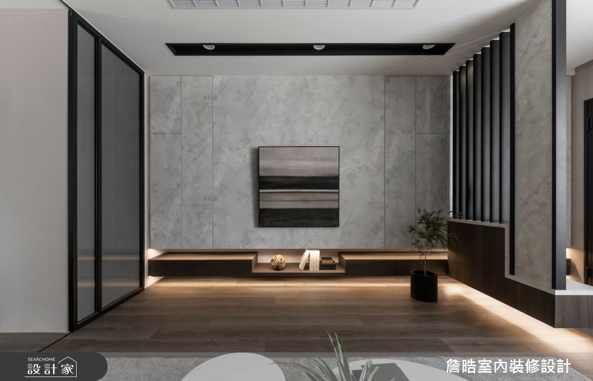 40坪新成屋(5年以下)＿現代日式風客廳案例圖片＿詹晧室內裝修設計有限公司＿詹晧設計17_40坪現代日式風之3