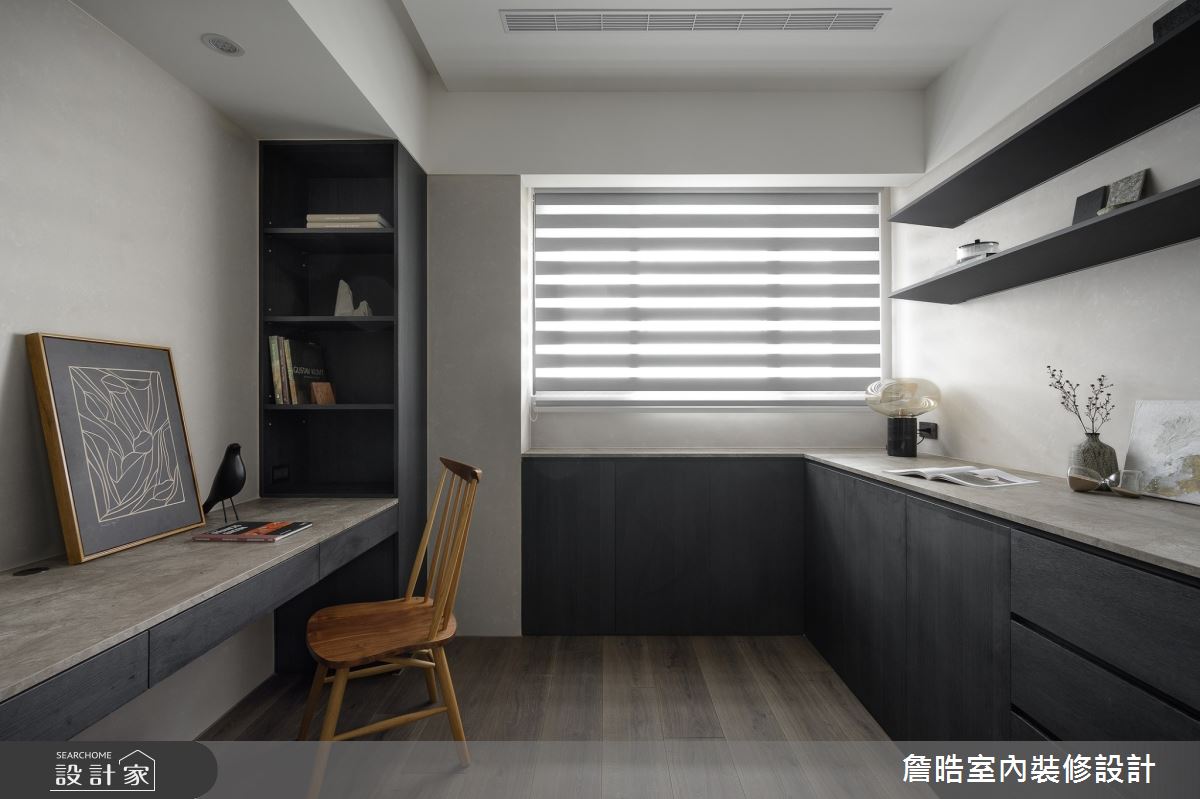 30坪新成屋(5年以下)＿工業風書房工作區多功能室案例圖片＿詹晧室內裝修設計有限公司＿詹晧設計18_30坪工業風之18