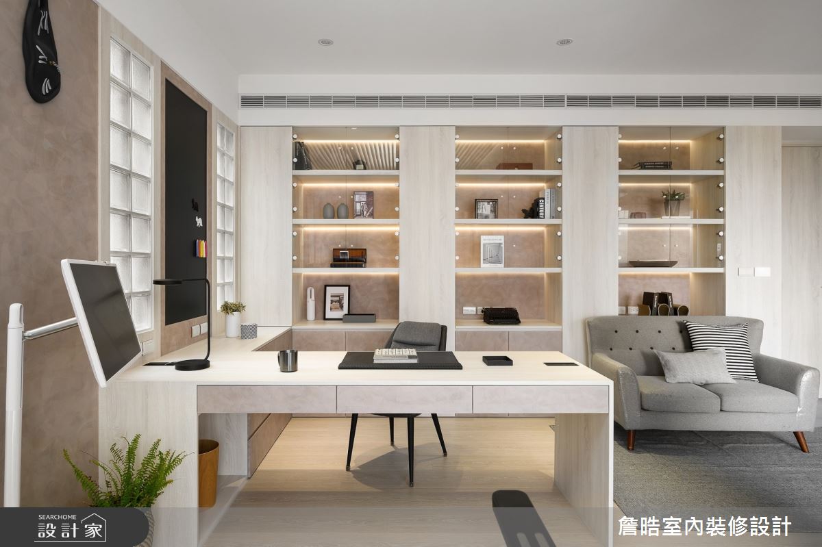 90坪新成屋(5年以下)＿現代風書房工作區案例圖片＿詹晧室內裝修設計有限公司＿詹晧設計19_90坪現代風之50