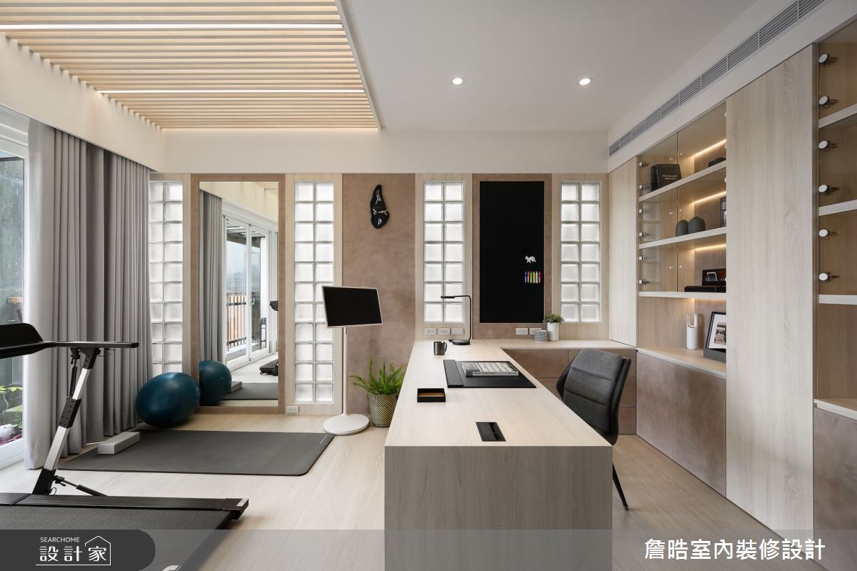90坪新成屋(5年以下)＿現代風書房工作區家庭健身房多功能室案例圖片＿詹晧室內裝修設計有限公司＿詹晧設計19_90坪現代風之49