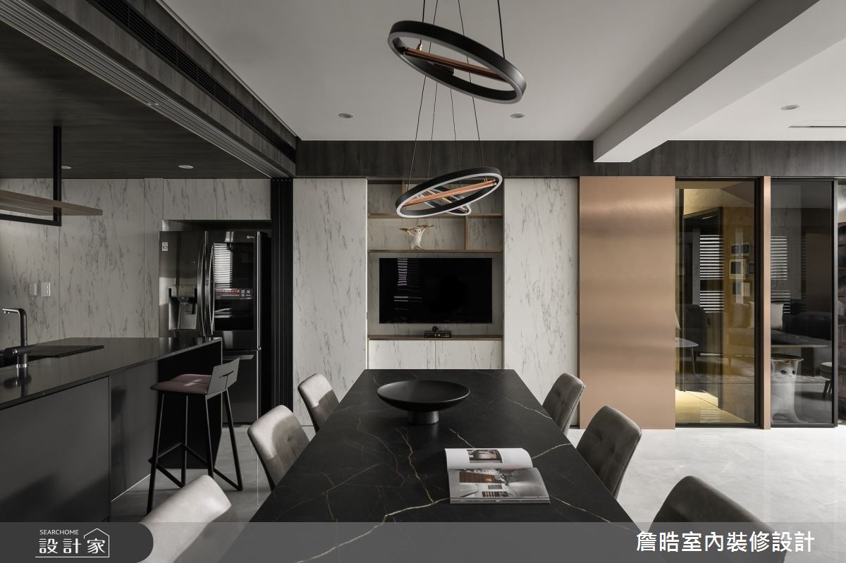 90坪新成屋(5年以下)＿現代風餐廳廚房案例圖片＿詹晧室內裝修設計有限公司＿詹晧設計19_90坪現代風之10
