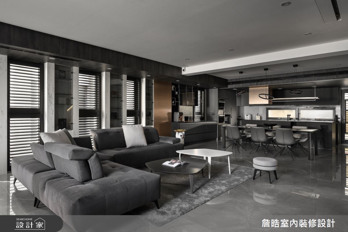 90坪新成屋(5年以下)＿現代風客廳餐廳廚房案例圖片＿詹晧室內裝修設計有限公司＿詹晧設計19_90坪現代風之4