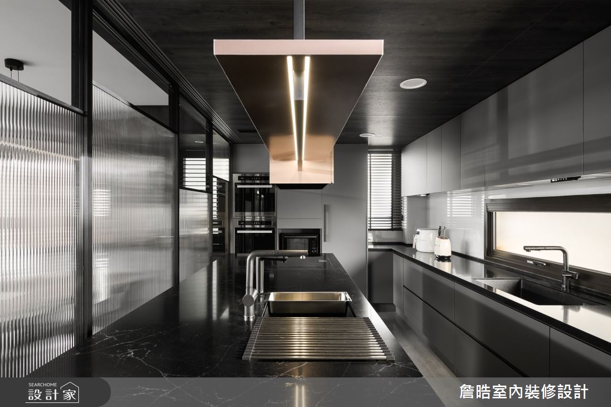 90坪新成屋(5年以下)＿現代風廚房中島案例圖片＿詹晧室內裝修設計有限公司＿詹晧設計19_90坪現代風之8