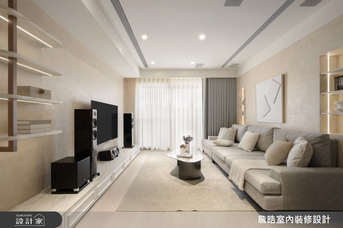 30坪新成屋(5年以下)＿侘寂風客廳案例圖片＿詹晧室內裝修設計有限公司＿詹晧設計20_30坪侘寂風之4