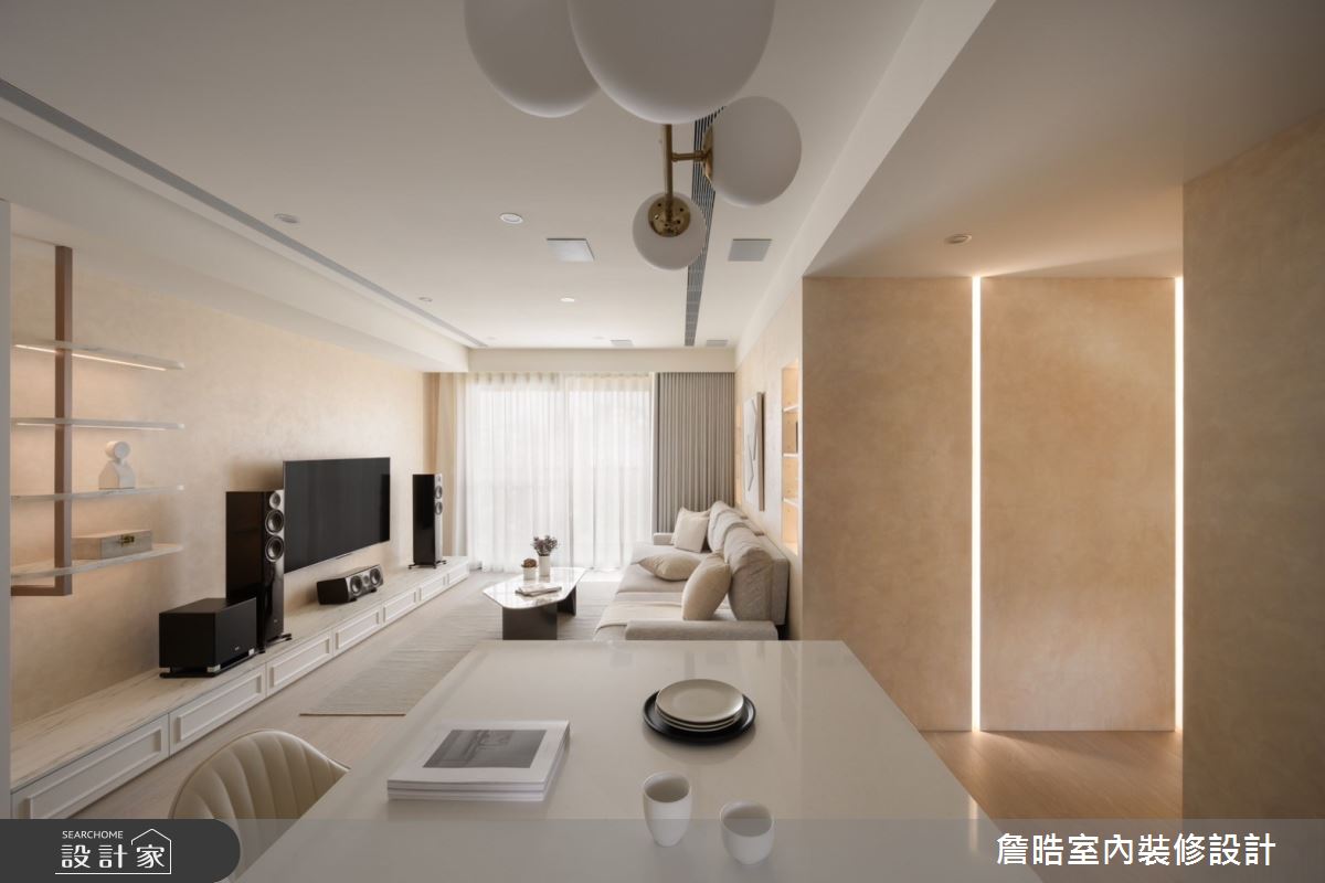 30坪新成屋(5年以下)＿侘寂風客廳餐廳走廊案例圖片＿詹晧室內裝修設計有限公司＿詹晧設計20_30坪侘寂風之6