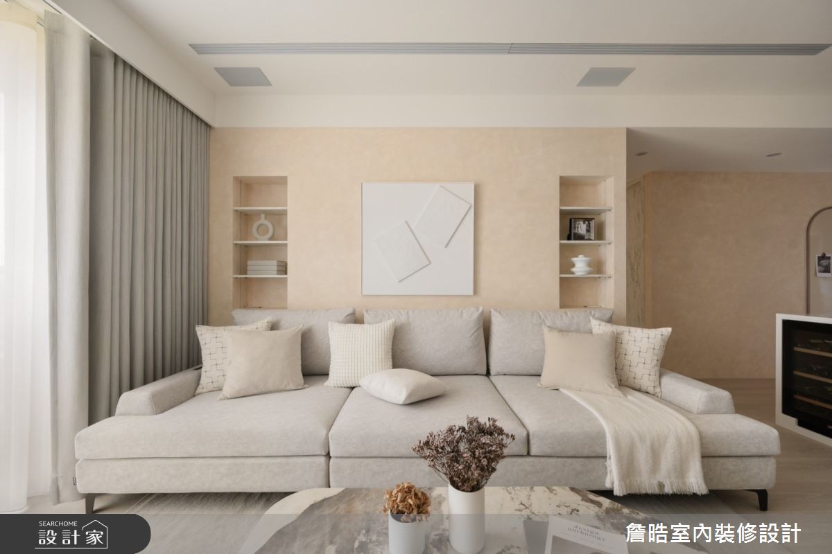 30坪新成屋(5年以下)＿侘寂風客廳案例圖片＿詹晧室內裝修設計有限公司＿詹晧設計20_30坪侘寂風之10