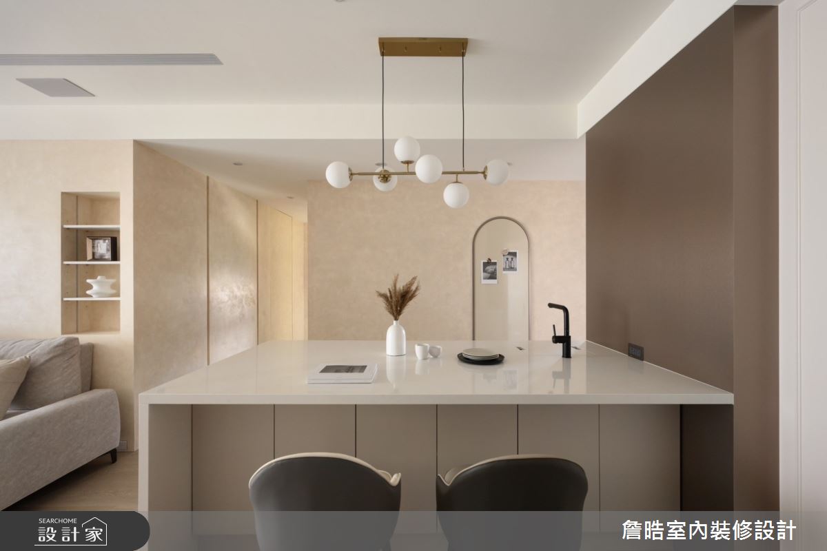 30坪新成屋(5年以下)＿侘寂風餐廳吧檯中島案例圖片＿詹晧室內裝修設計有限公司＿詹晧設計20_30坪侘寂風之2