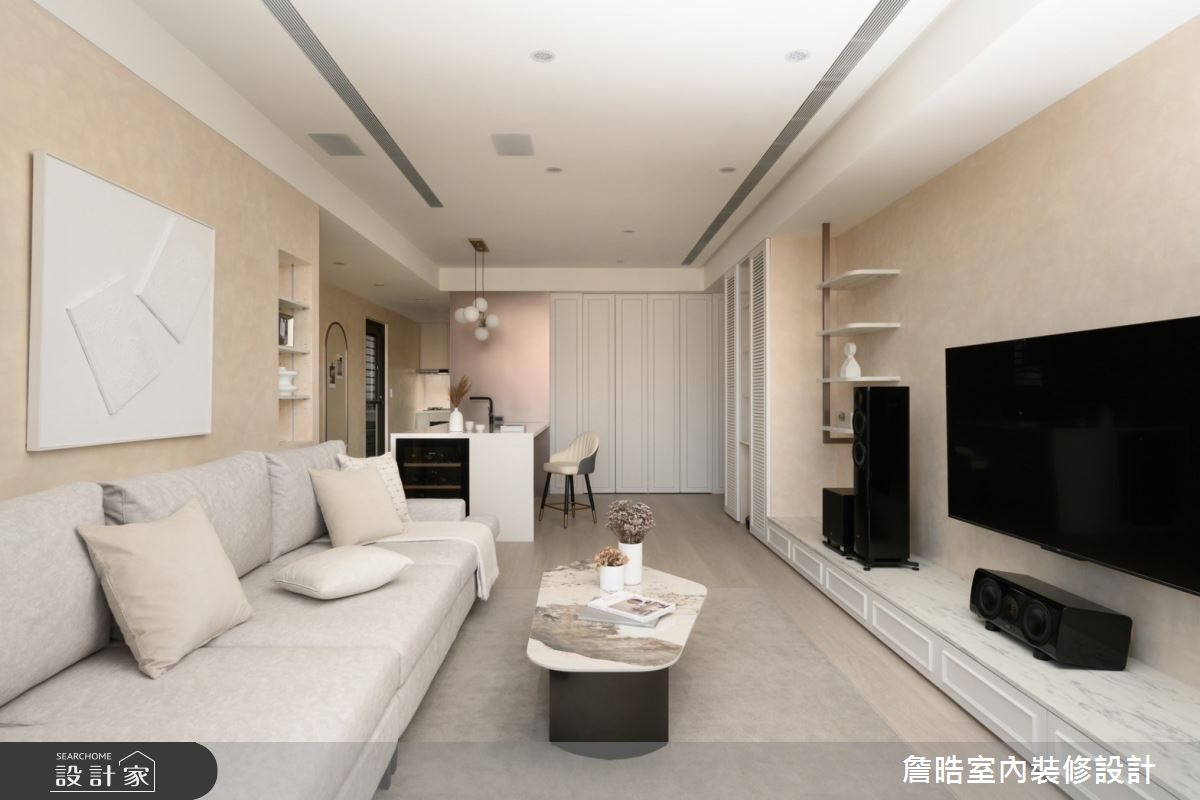 30坪新成屋(5年以下)＿侘寂風客廳餐廳吧檯中島案例圖片＿詹晧室內裝修設計有限公司＿詹晧設計20_30坪侘寂風之12