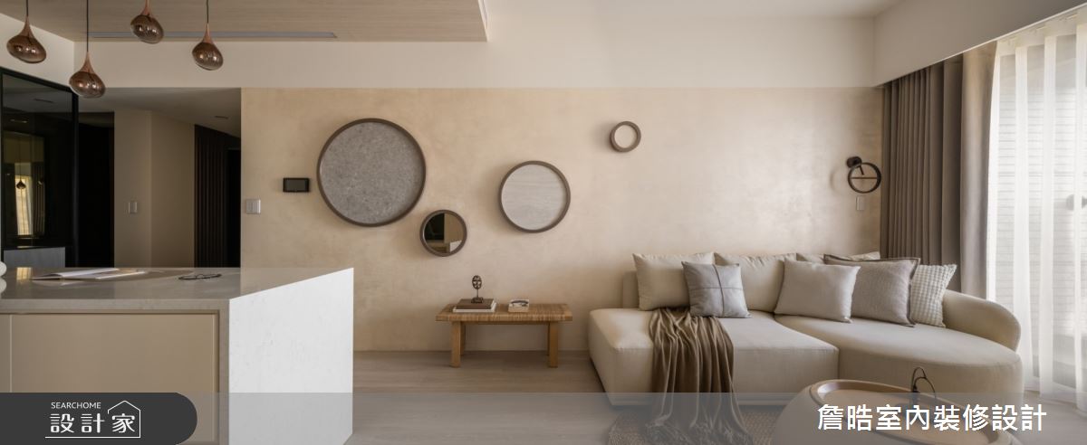 25坪新成屋(5年以下)＿現代侘寂風客廳中島案例圖片＿詹晧室內裝修設計有限公司＿詹晧設計21_25坪現代侘寂風之12