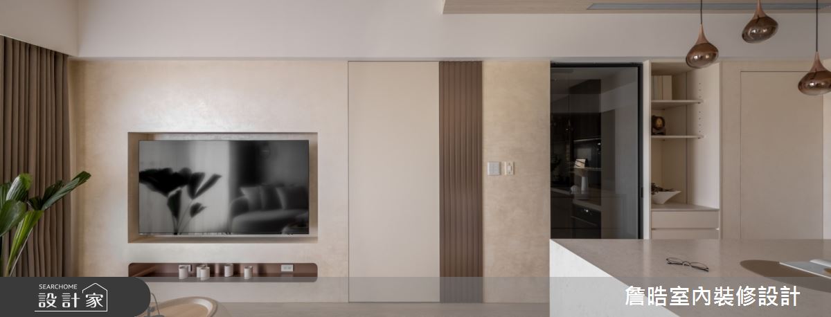 25坪新成屋(5年以下)＿現代侘寂風客廳中島案例圖片＿詹晧室內裝修設計有限公司＿詹晧設計21_25坪現代侘寂風之11