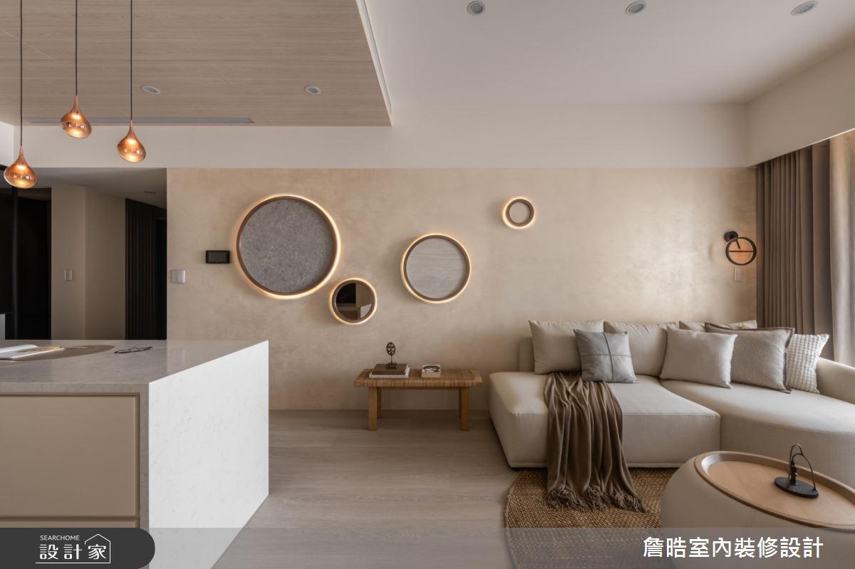 25坪新成屋(5年以下)＿現代侘寂風客廳餐廳中島案例圖片＿詹晧室內裝修設計有限公司＿詹晧設計21_25坪現代侘寂風之7