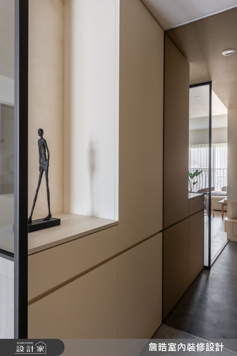 25坪新成屋(5年以下)＿現代侘寂風玄關案例圖片＿詹晧室內裝修設計有限公司＿詹晧設計21_25坪現代侘寂風之4