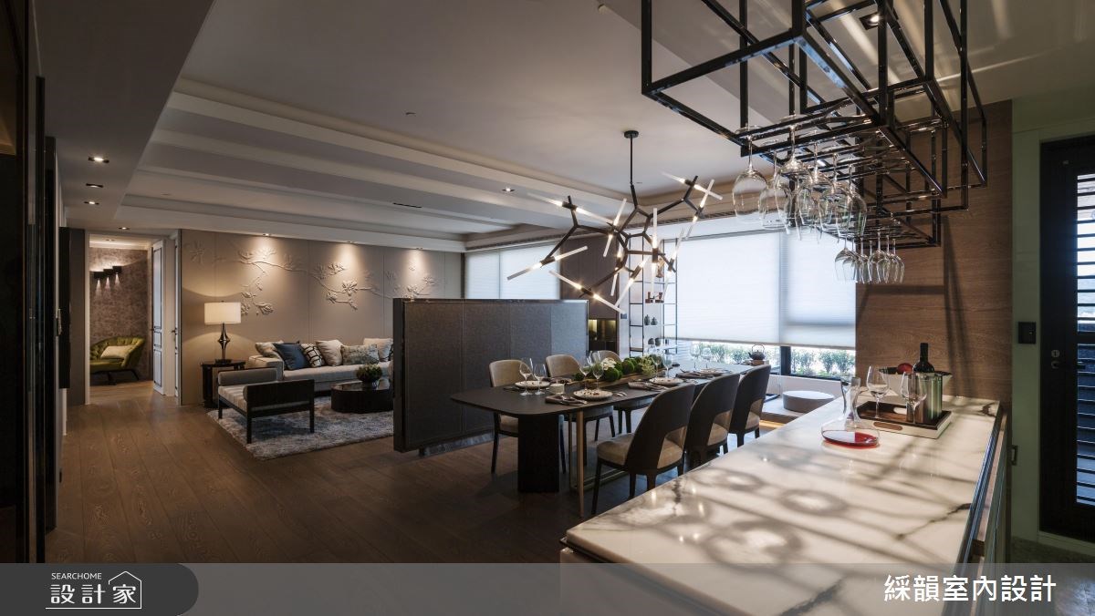 95坪新成屋(5年以下)＿奢華風客廳餐廳案例圖片＿綵韻室內設計有限公司＿綵韻_02之3