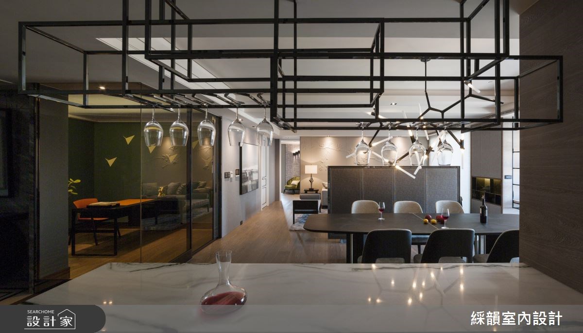 95坪新成屋(5年以下)＿奢華風客廳餐廳吧檯書房案例圖片＿綵韻室內設計有限公司＿綵韻_02之5