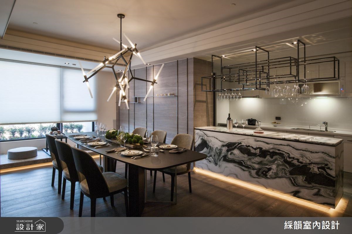 95坪新成屋(5年以下)＿奢華風餐廳吧檯和室案例圖片＿綵韻室內設計有限公司＿綵韻_02之7
