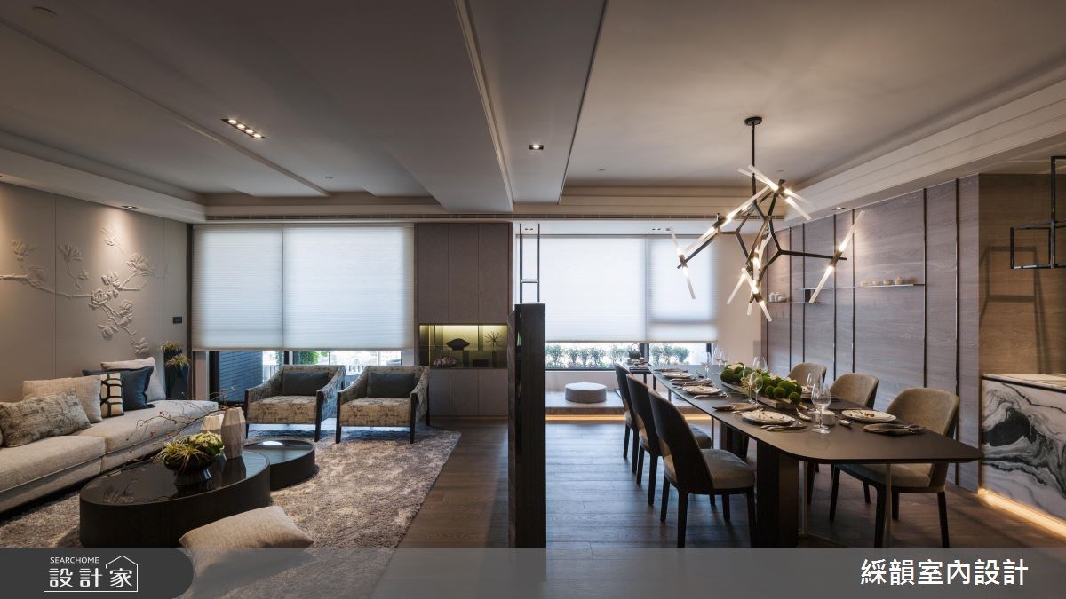 95坪新成屋(5年以下)＿奢華風客廳餐廳和室案例圖片＿綵韻室內設計有限公司＿綵韻_02之10