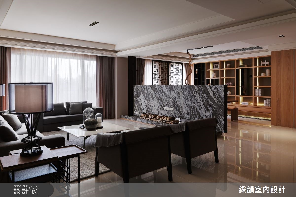 100坪新成屋(5年以下)＿新中式風客廳案例圖片＿綵韻室內設計有限公司＿綵韻_03之4