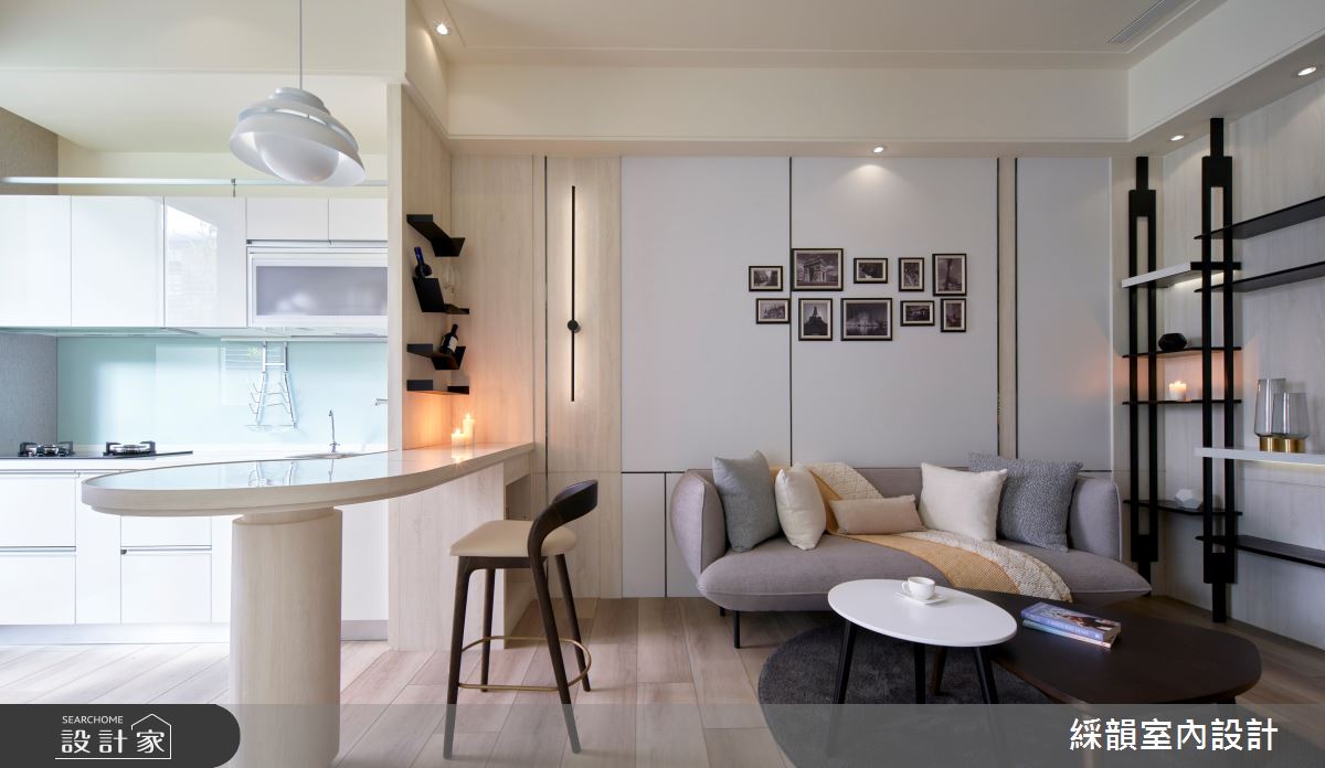 預售屋＿現代風客廳餐廳廚房吧檯中島案例圖片＿綵韻室內設計有限公司＿綵韻_49之2