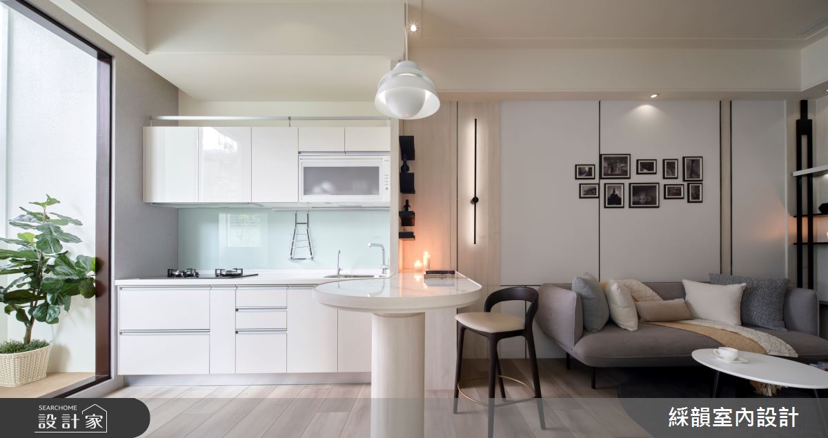 預售屋＿現代風客廳餐廳廚房吧檯中島案例圖片＿綵韻室內設計有限公司＿綵韻_49之3