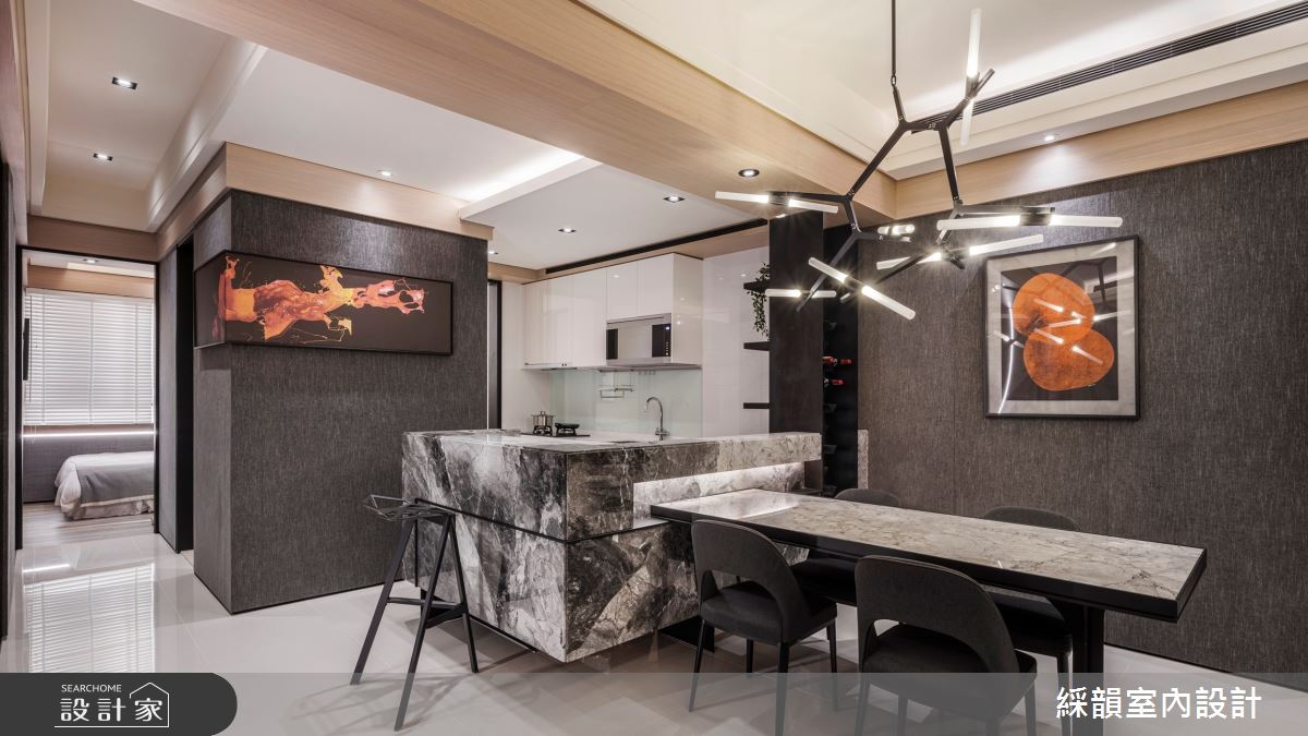 38坪預售屋＿現代風餐廳廚房吧檯中島案例圖片＿綵韻室內設計有限公司＿綵韻_53之7
