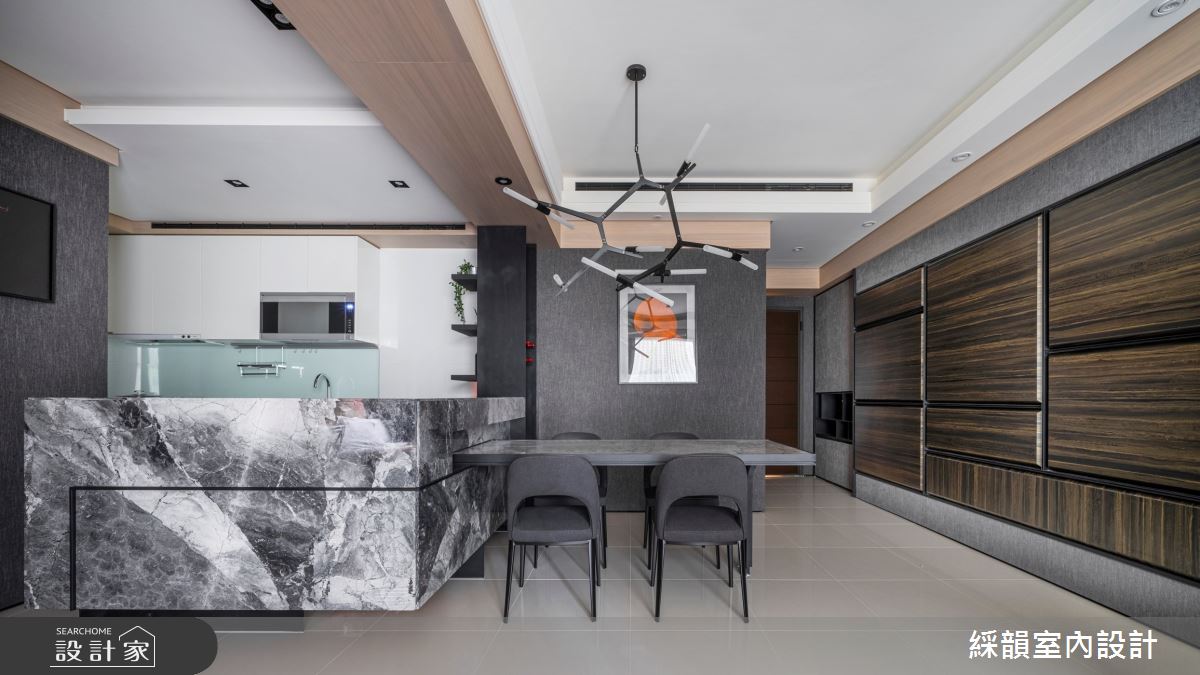 38坪預售屋＿現代風餐廳廚房吧檯中島案例圖片＿綵韻室內設計有限公司＿綵韻_53之6