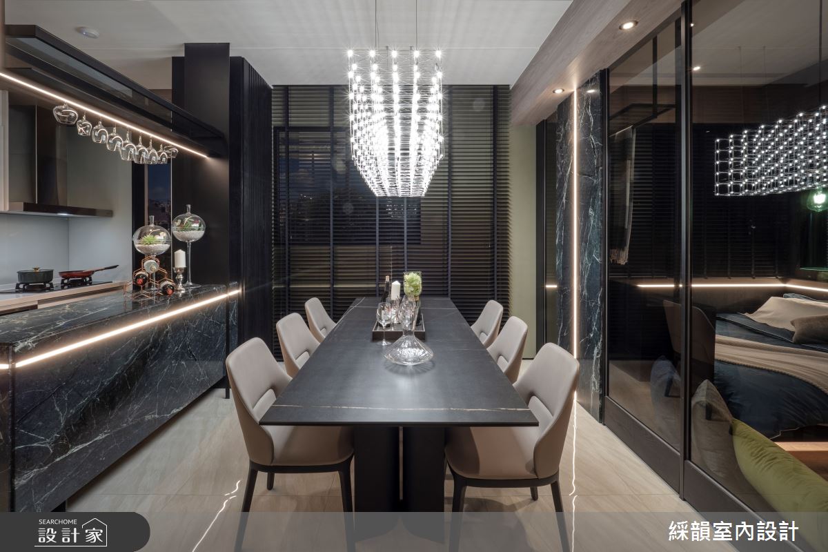 75坪預售屋＿混搭風餐廳廚房吧檯案例圖片＿綵韻室內設計有限公司＿綵韻_56之8