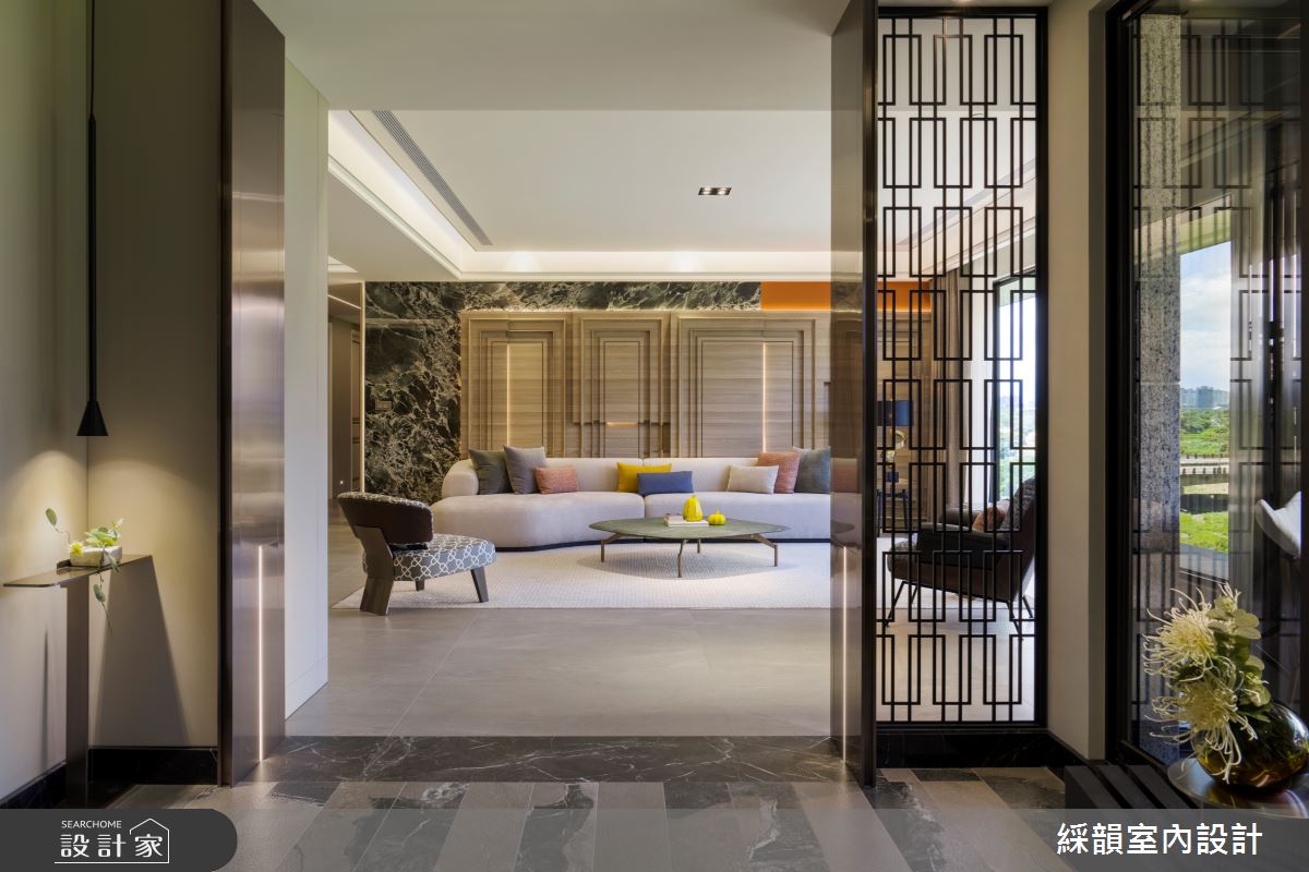 107坪預售屋＿現代殖民風玄關客廳案例圖片＿綵韻室內設計有限公司＿綵韻_75之3