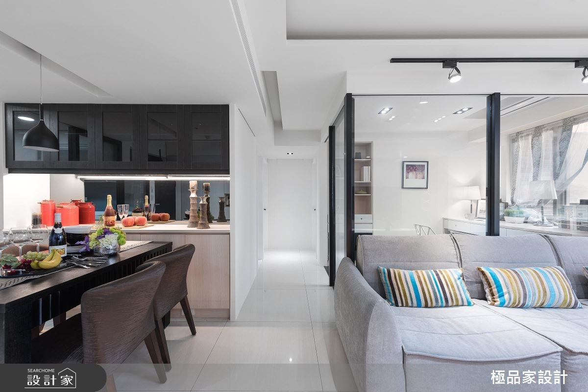 25坪老屋(16~30年)＿混搭風客廳餐廳書房走廊工作區案例圖片＿極品家設計＿極品家_12之4
