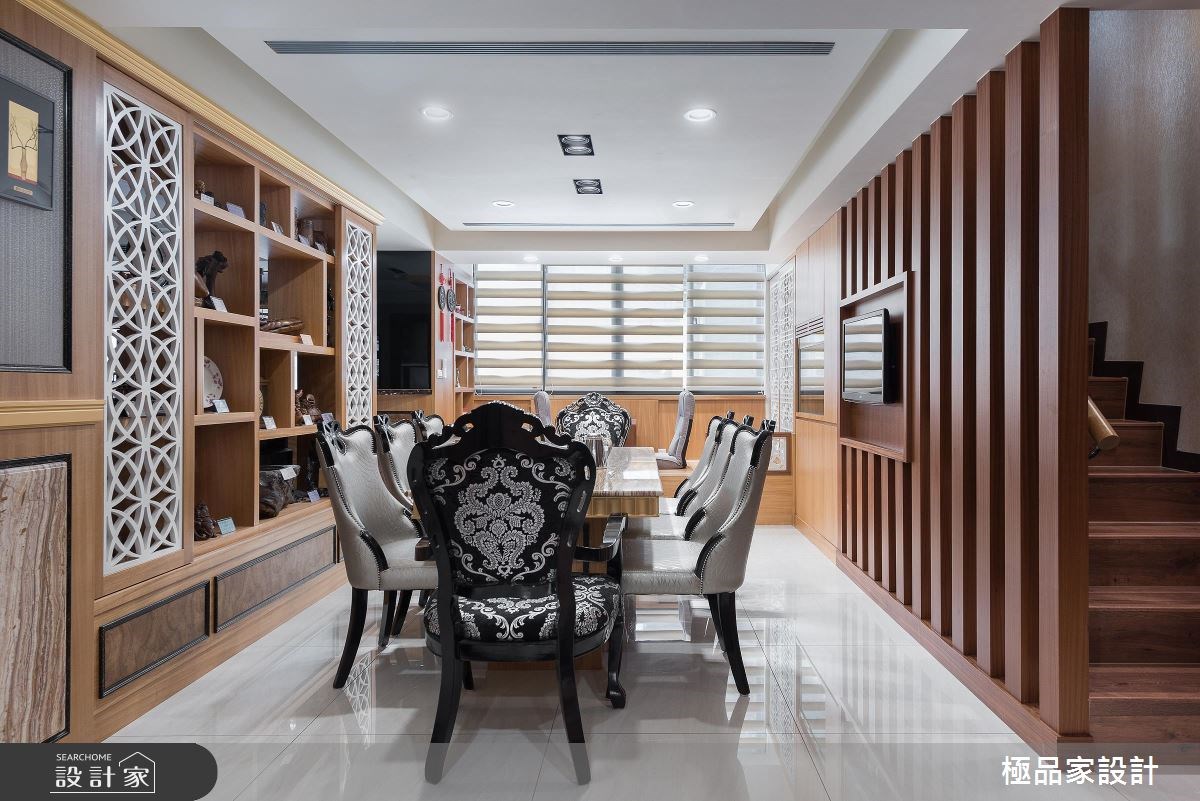 40坪老屋(16~30年)＿新中式風餐廳樓梯案例圖片＿極品家設計＿極品家_13之9