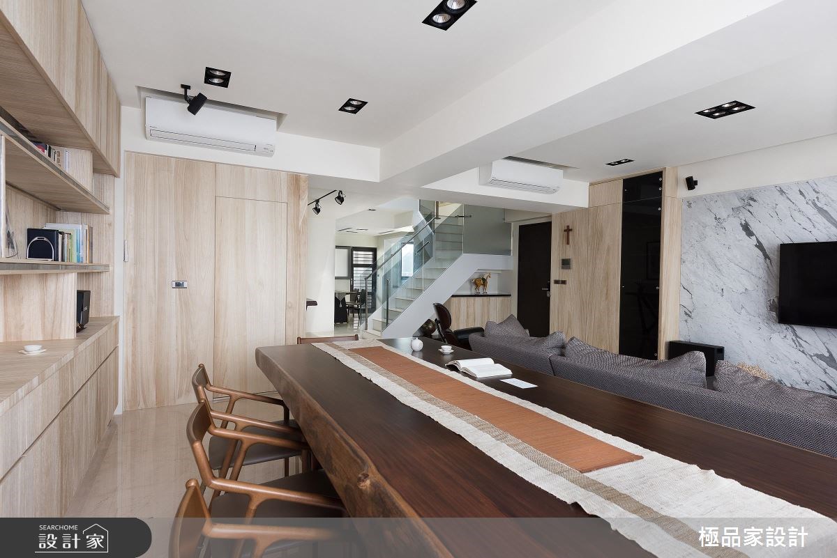 60坪新成屋(5年以下)＿簡約風客廳餐廳樓梯工作區案例圖片＿極品家設計＿極品家_15之6