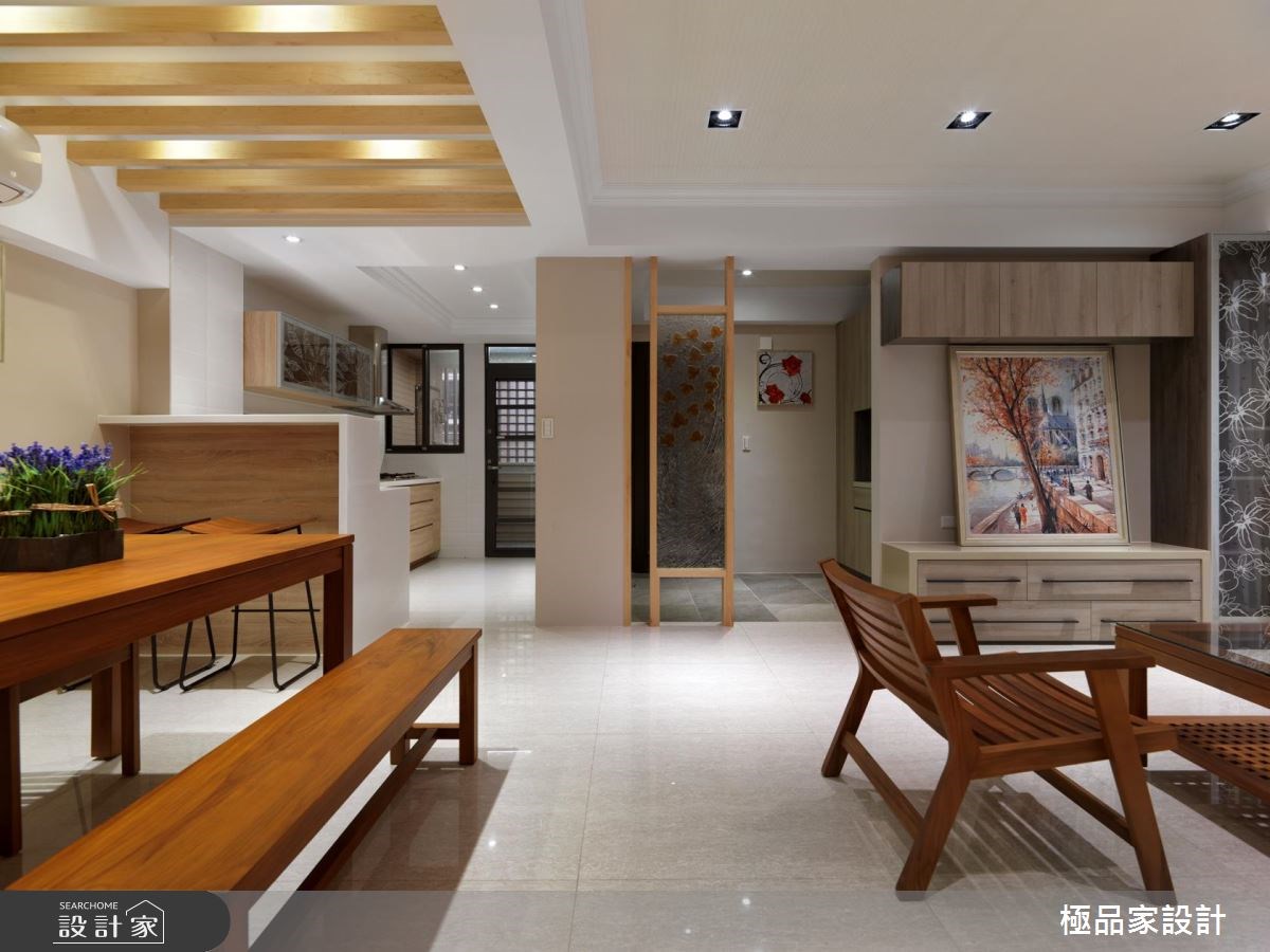 30坪老屋(16~30年)＿休閒風玄關客廳餐廳廚房吧檯案例圖片＿極品家設計＿極品家_21之4