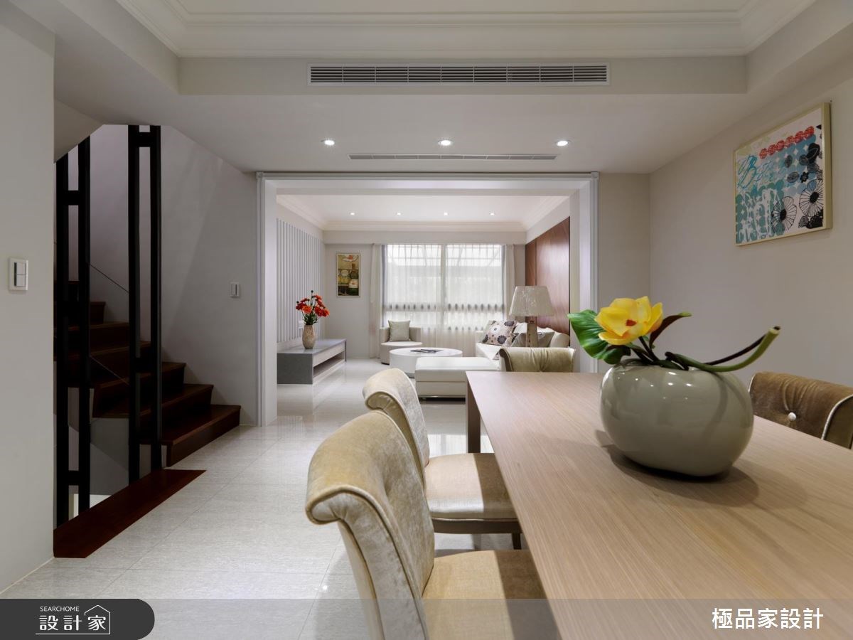65坪老屋(16~30年)＿混搭風客廳餐廳樓梯案例圖片＿極品家設計＿極品家_22之5