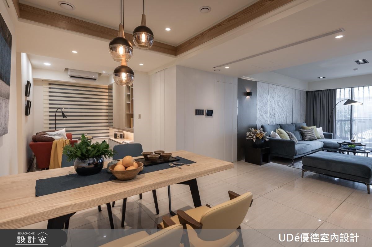 35坪新成屋(5年以下)＿混搭風客廳餐廳書房案例圖片＿優德室內設計 X 日金空間設計＿優德_樸實．無華【Conflict】之18