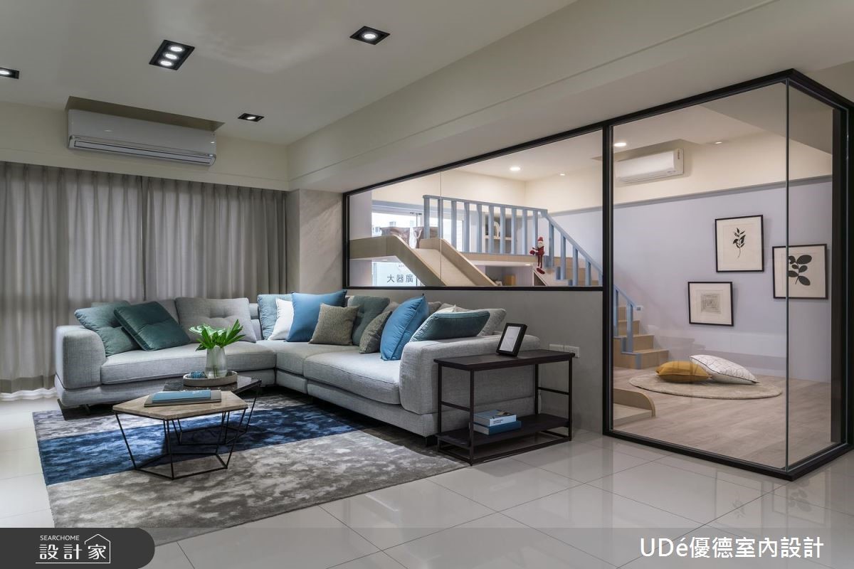 45坪中古屋(5~15年)＿混搭風客廳案例圖片＿優德室內設計 X 日金空間設計＿優德_無隘悅居【Blue castle in the dream】之5