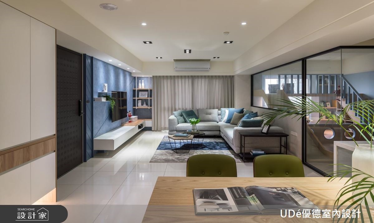 45坪中古屋(5~15年)＿混搭風客廳案例圖片＿優德室內設計 X 日金空間設計＿優德_無隘悅居【Blue castle in the dream】之10