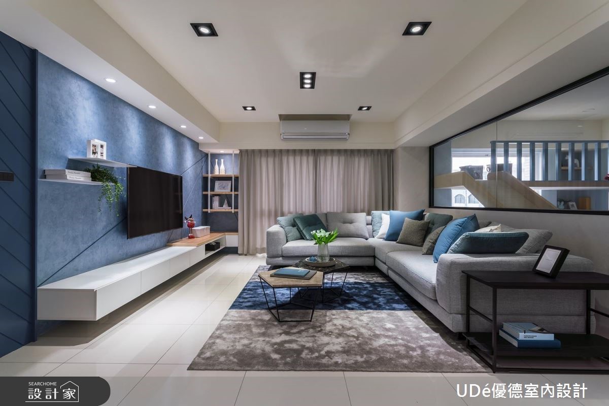 45坪中古屋(5~15年)＿混搭風客廳案例圖片＿優德室內設計 X 日金空間設計＿優德_無隘悅居【Blue castle in the dream】之1