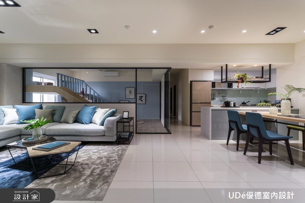 45坪中古屋(5~15年)＿混搭風客廳案例圖片＿優德室內設計 X 日金空間設計＿優德_無隘悅居【Blue castle in the dream】之4