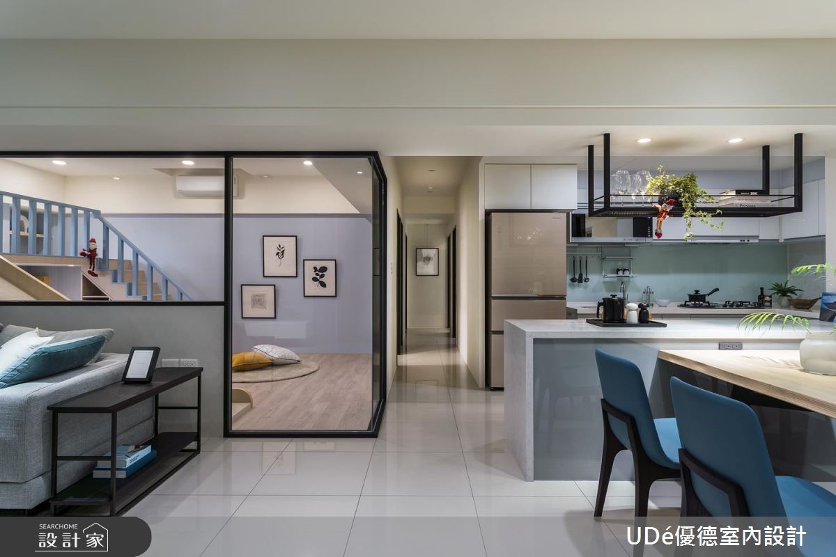 45坪中古屋(5~15年)＿混搭風客廳案例圖片＿優德室內設計 X 日金空間設計＿優德_無隘悅居【Blue castle in the dream】之6