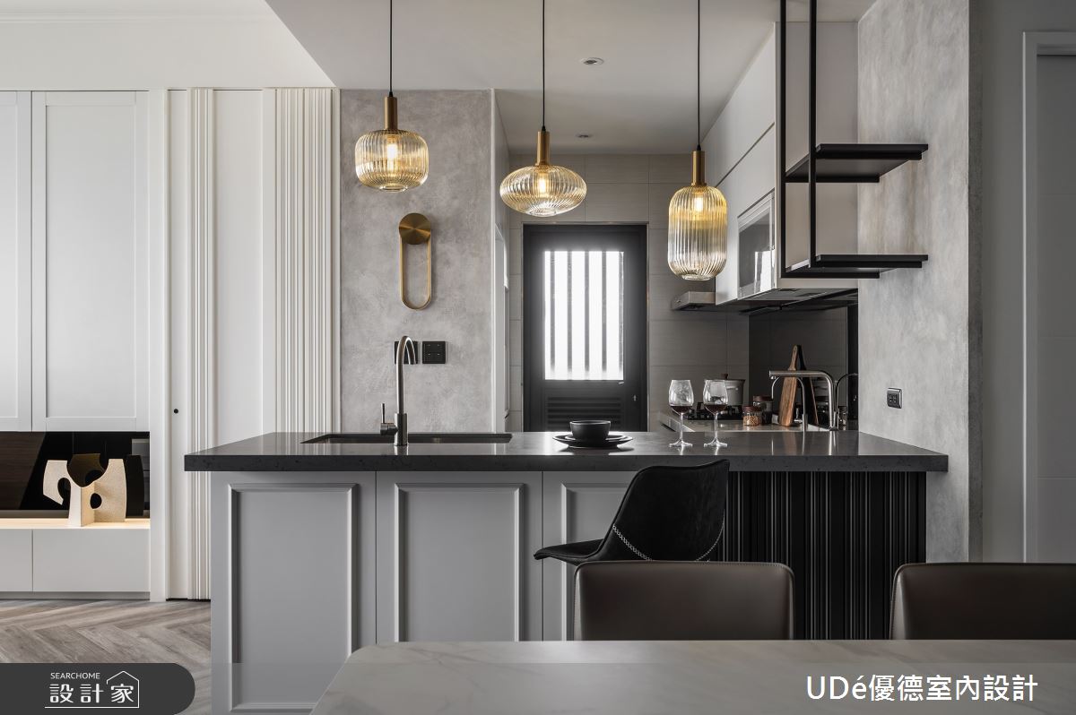22坪新成屋(5年以下)＿混搭風餐廳廚房吧檯中島案例圖片＿優德室內設計 X 日金空間設計＿優德_鯨【Light House】之5